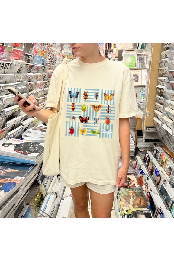 Colorful Insect Graphic Tee, Funky Bug Collage Shirt, Retro Insect Apparel, Butterfly Tee, Moth Tee, Ladybug Tee, Beetle Tee Unisex S-5XL Hot Trending Shirt, Vintage Birthday Gift