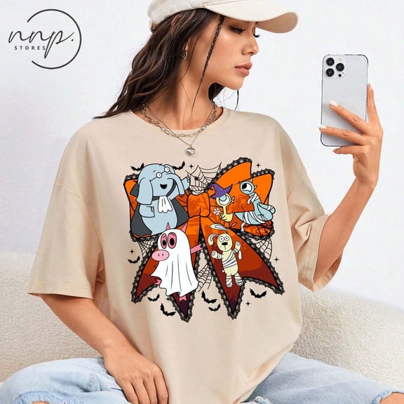 DOPASHIRT Coquette Bow Elephant And Piggie Shirt, Hal.Low.Een Sweet Haunt Night T-Shirt, Sp00Ky Elephant Shirt, Cute Pigeon Tee, Hal.Low.Een Tshirt Unisex S-5XL Hot Trending Shirt