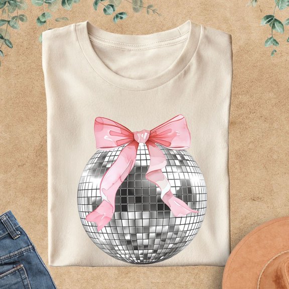 DOPASHIRT Coquette Disco Ball Shirt, Pink Coquette Bow Shirt, Coquette Bow Shirt, Disco Ball Bachelorette Shirt, Disco Ball Sweatshirt, Coquette Bow Unisex S-5XL Hot Trending Shirt