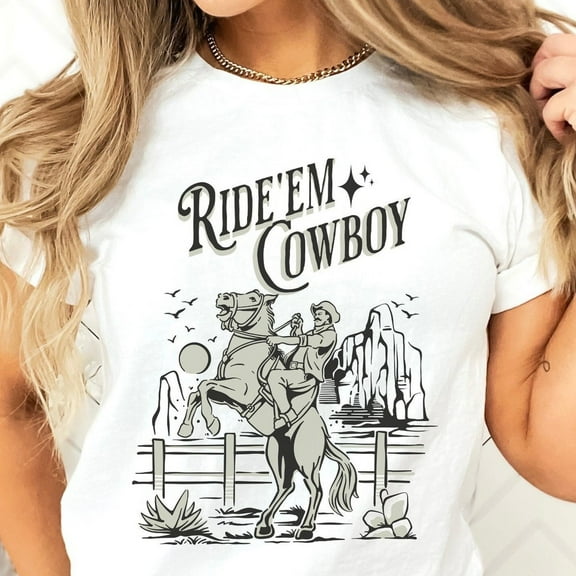 DOPASHIRT Cowboy Shirt, Western Shirt, Rodeo Shirt, Ride'Em Cowboy, Cowgirl Shirt, Western Graphic Tee, Country Shirt, Texas Shirt, Country Concert Unisex S-5XL Hot Trending Shirt