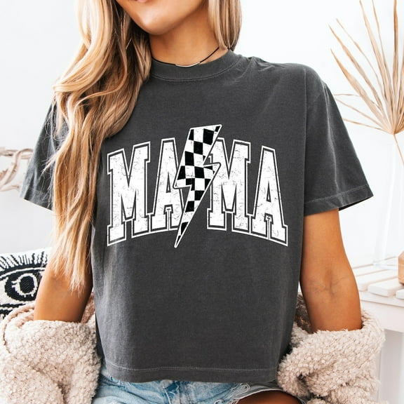DOPASHIRT Cropped Checkered Mama Tshirt, Mothers Day Gifts, Crop Boxy Shirt, Mama Tee, Shirts For Moms, New Mom Gift, Trendy Mom Shirt Unisex S-5XL Hot Trending Shirt, Vintage Birthday Gift