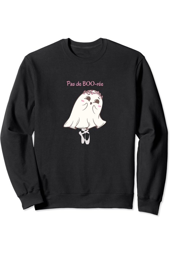 Cute Ghost Ballerina Pas De Boo-Ree Hal.Low.Een Spooky Season Sweatshirt Trendy Sweatshirt, Birthday Gift