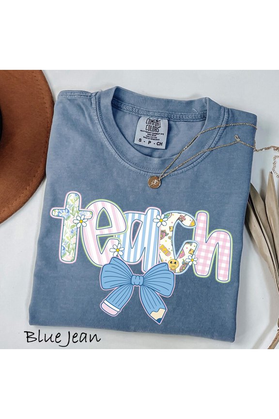 DOPASHIRT Cute Preppy Teach T-Shirt, Floral Teacher Shirt, Back To School Shirt, Boho Teacher Life Shirt, Teacher Appreciation Gifts Unisex S-5XL Hot Trending Shirt, Vintage Birthday Gift