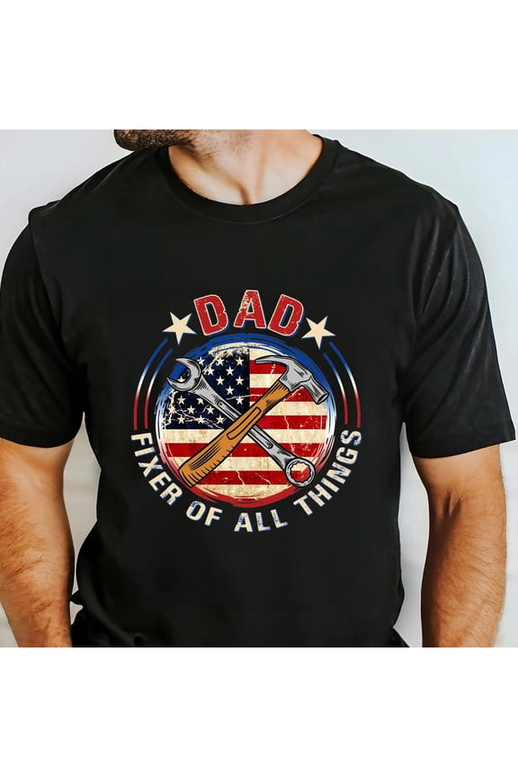 Dad Fixer Of All Things Shirt,Toolbox American Flag Tee,Fathers Day Gift,Handy Dad Shirt,Funny Dad Birthday Shirt,Patriotic Handyman Dad Tee Unisex S-5XL Hot Trending Shirt