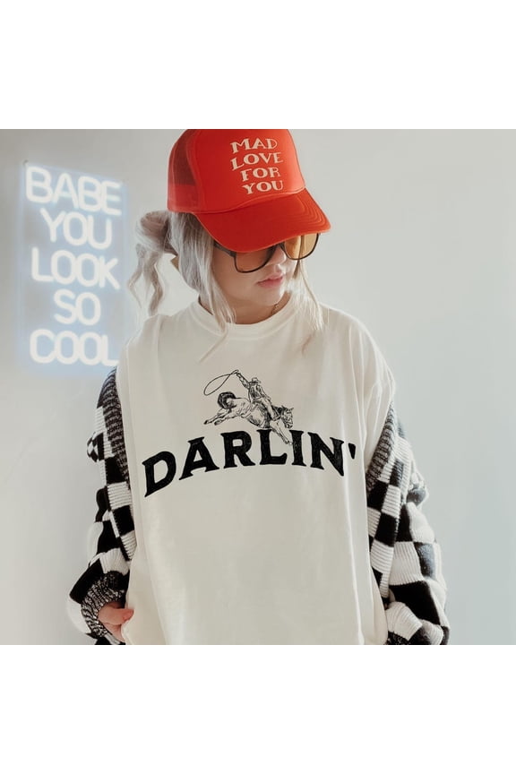 Darlin Graphic Tee, Trendy Cowgirl Shirt, Distressed Western Apparel, Midwest Rodeo Club Clothing, Lets Go Girls Tee, Hold Your Horses Gift Unisex S-5XL Hot Trending Shirt