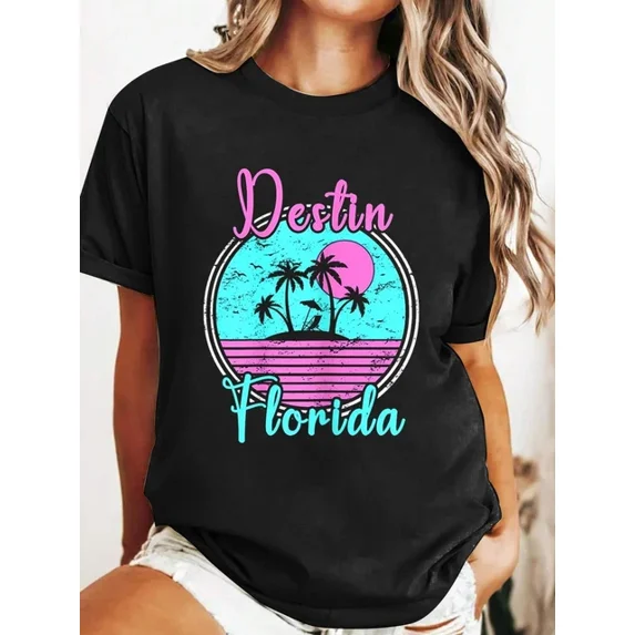 DOPASHIRT Destin Florida Beach Travel Souvenir Florida T-Shirt Print For Women Unisex S-5XL Hot Trending Shirt, Vintage Birthday Gift