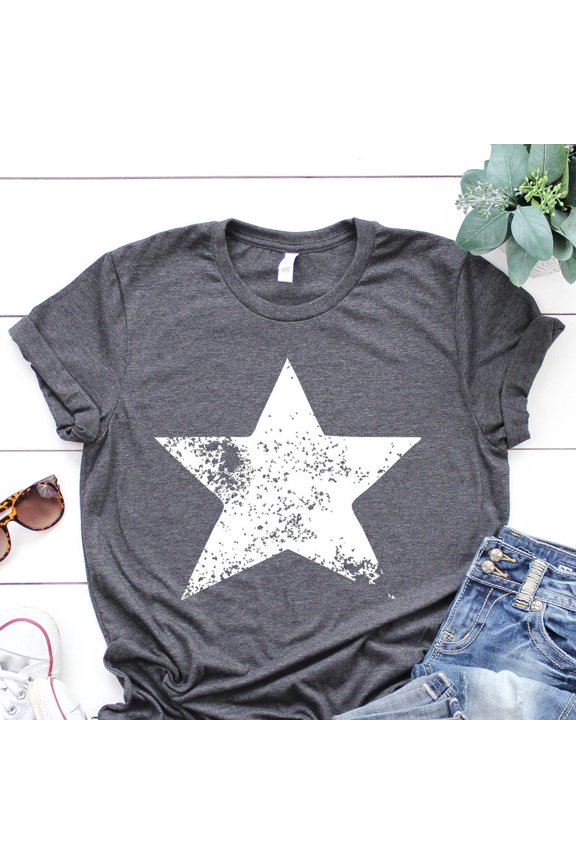 DOPASHIRT Distressed Star Shirt, White Star Shirt, Black Star, Star Shirt, Star Tee Shirt, Big Star T Shirt, Chaos Star Shirt Women, Men'S Star T-Shirt Unisex S-5XL Hot Trending Shirt