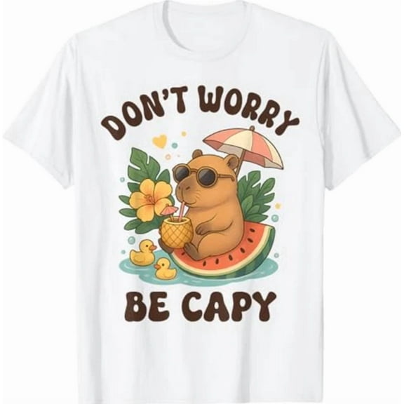 DOPASHIRT Dont Worry Be Capy Funny Capybara Women T-Shirt Unisex S-5XL Hot Trending Shirt, Vintage Birthday Gift