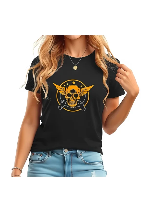 DOPASHIRT Edgy With Wings Graphic Cotton Short Sleeve T-Shirt For Women - Bold Unisex S-5XL Hot Trending Shirt, Vintage Birthday Gift