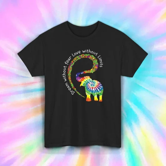 DOPASHIRT Elephant Tie Dye Shirt Dream Love Inspirational Boho Tee Unisex S-5XL Hot Trending Shirt, Vintage Birthday Gift