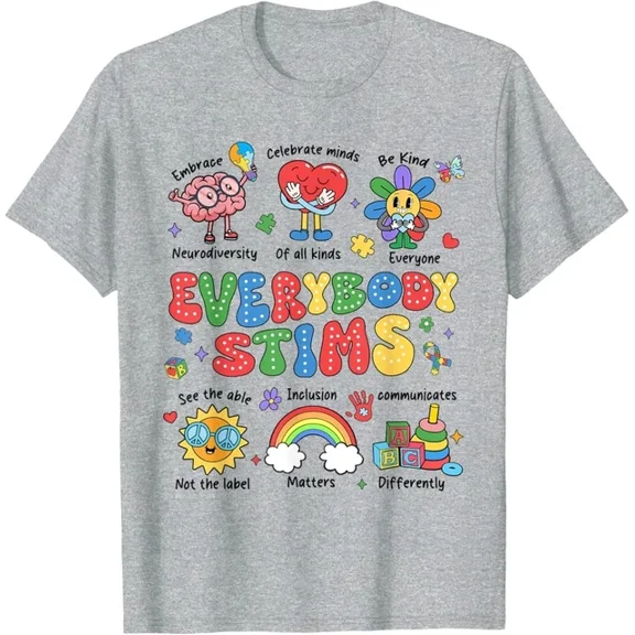 DOPASHIRT Everybody Stims Autism Awareness Special Education T-Shirt Unisex S-5XL Hot Trending Shirt, Vintage Birthday Gift