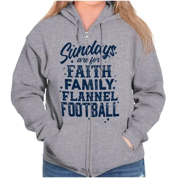 DOPASHIRT Fall Sundays Football Family Christian Faith Hoodie Outdoor Hoodie, Trendy Hoodie, Birthday Gift
