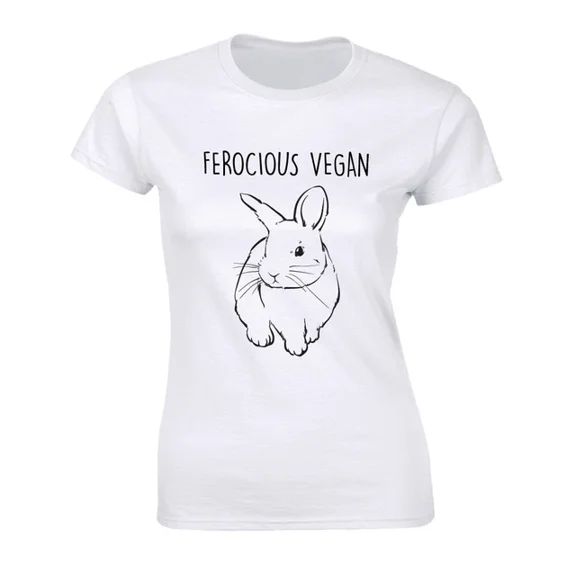 DOPASHIRT Ferocious Vegan Womens Soft T Shirt Vegetarian Animal Lover Vegan Gift Tee Unisex S-5XL Hot Trending Shirt, Vintage Birthday Gift