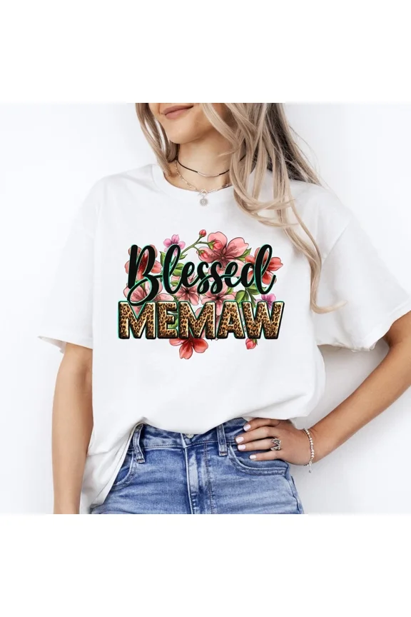 Floral Blessed Memaw T-Shirt Gift Blessed Grandma Mother'S Day Gift Tee S Unisex S-5XL Hot Trending Shirt, Vintage Birthday Gift