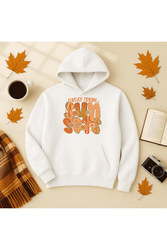 Forever Chasing Sunsets Hoodie, Boho Summer Hoodie, Preppy Floral Summer Hoodie, Boho Floral Hoodie, S, Inspirational Hoodie Outdoor Hoodie, Trendy Hoodie, Birthday Gift