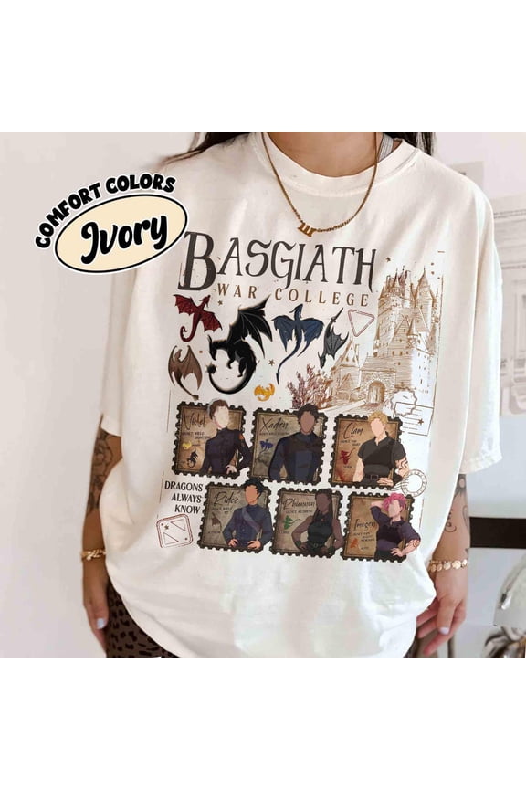 Fourth Wing Basgiath War College Shirt, Xaden Riorson Violet Sorrengail Shirt, Dragon Rider Apparel, Onyx Storm Book Inspired Unisex S-5XL Hot Trending Shirt, Vintage Birthday Gift