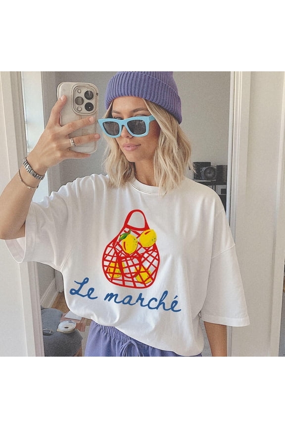 French Market Graphic Tee, Bag Of Lemons Shirt, French Girl Chic Apparel, Trendy Summer Vacation Clothing, Travel To Cannes France Gift Unisex S-5XL Hot Trending Shirt
