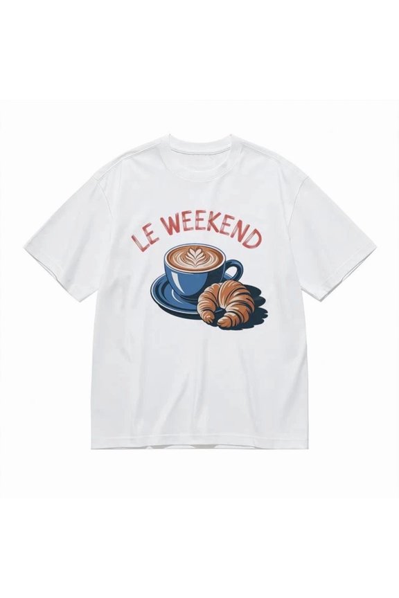 French Phrase Le Weekend Print Tee Unisex S-5XL Hot Trending Shirt, Vintage Birthday Gift