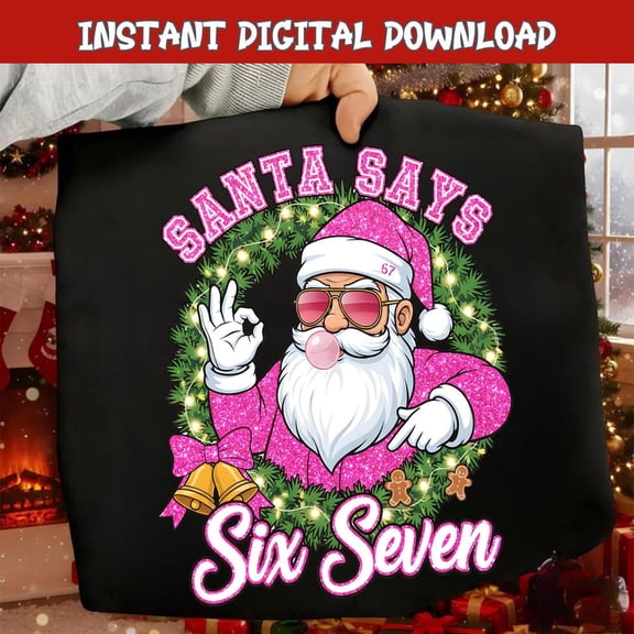 DOPASHIRT Funny Six Seven Chri.Stm.As San.Ta Bundle Shirt, Pink San.Ta Claus Saying 6 7 Shirt Six Seven Shirt, 67 Six Seven, Six Seven Shirt Unisex S-5XL Hot Trending Shirt, Vintage Birthday Gift