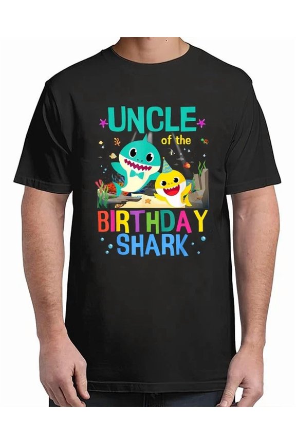 Funny Uncle Of The Birthday Family Shark Funny T-Shirt Unisex S-5XL Hot Trending Shirt, Vintage Birthday Gift