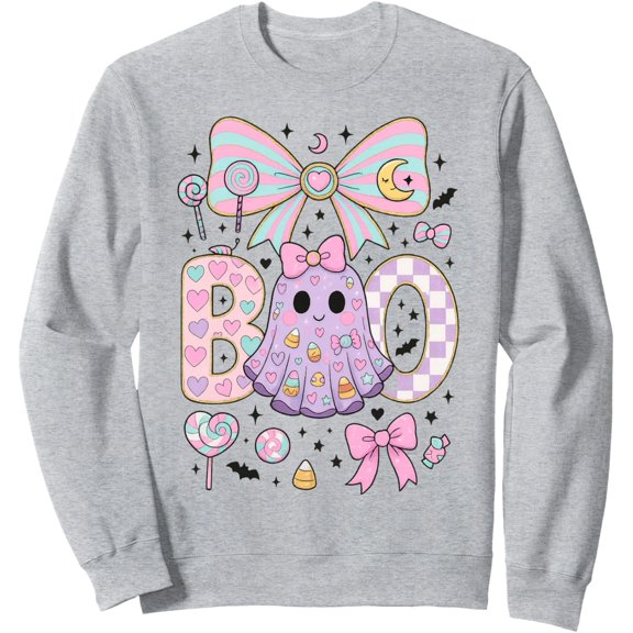 DOPASHIRT Ghost Boo Cute Coquette Hal.Low.Een Bow Sweatshirt Trendy Sweatshirt, Birthday Gift