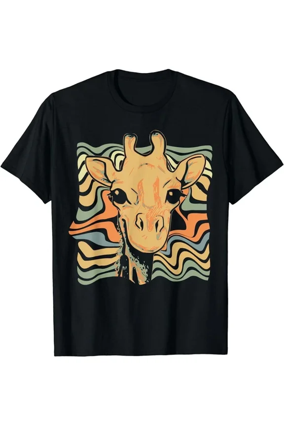 Giraffe Face Graffiti Art Cute Animal Lovers T-Shirt Unisex S-5XL Hot Trending Shirt, Vintage Birthday Gift