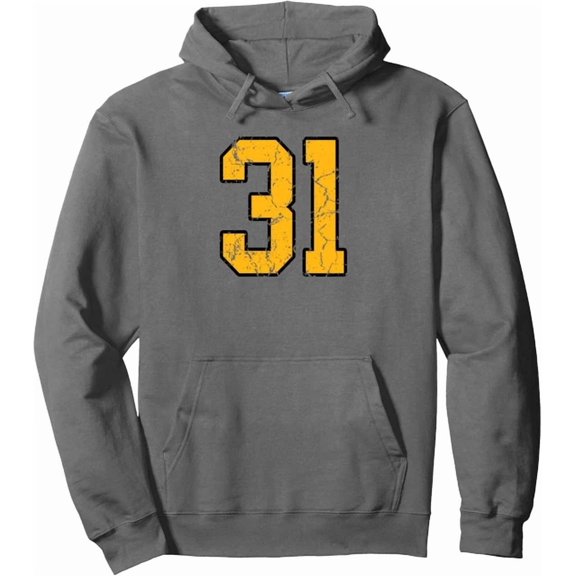 DOPASHIRT Gold And Black Sports Number 31 Jersey Uniform Hoodie Outdoor Hoodie, Trendy Hoodie, Birthday Gift