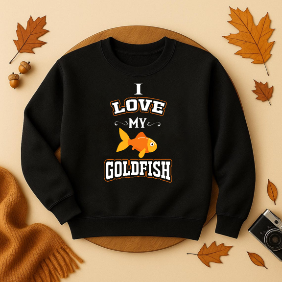 DOPASHIRT Goldfish Sweatshirt; I Love My Goldfish For Boys And Girls Sweatshirt Trendy Sweatshirt, Birthday Gift