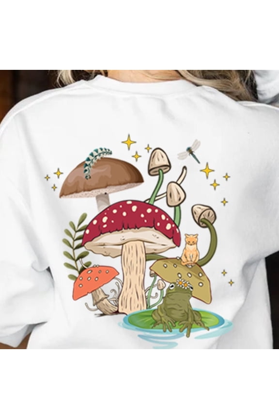 DOPASHIRT Green Mushroom Shirt, Mystic Cat Moon Shirt, Frog Shirt, Witchy Goblincore, Retro Frog Tshirt, Mushroom Shirt, Cottagecore Froggy Tee Unisex S-5XL Hot Trending Shirt, Vintage Birthday Gift