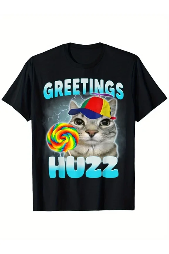 DOPASHIRT Greetings Huzz Funny Gen Z Gen Alpha Slang T-Shirt - Casual Crew Unisex S-5XL Hot Trending Shirt, Vintage Birthday Gift