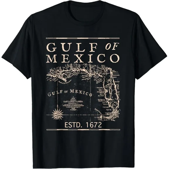 DOPASHIRT Gulf Of Mexico Since 1672 Historic Map Retro Gulf Beach Unisex S-5XL Hot Trending Shirt, Vintage Birthday Gift
