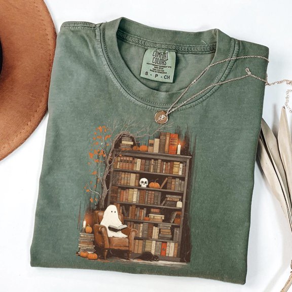 DOPASHIRT Hal.Low.Een Ghost Book Sweatshirt, Hal.Low.Een Sweatshirt, Retro Ghost Sweatshirt, Cute Fall Sweatshirt, Women'S Hal.Low.Een Tee, Cute Ghost Sweatshirt Trendy Sweatshirt, Birthday Gift