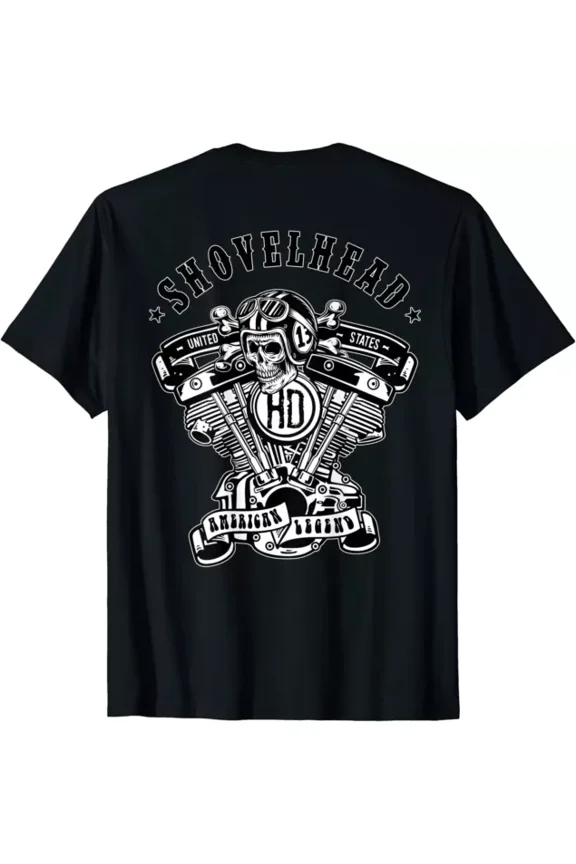 DOPASHIRT Hd Shovelhead American Motorcycle Legend Vtwin Engine Skull T-Shirt Unisex S-5XL Hot Trending Shirt, Vintage Birthday Gift