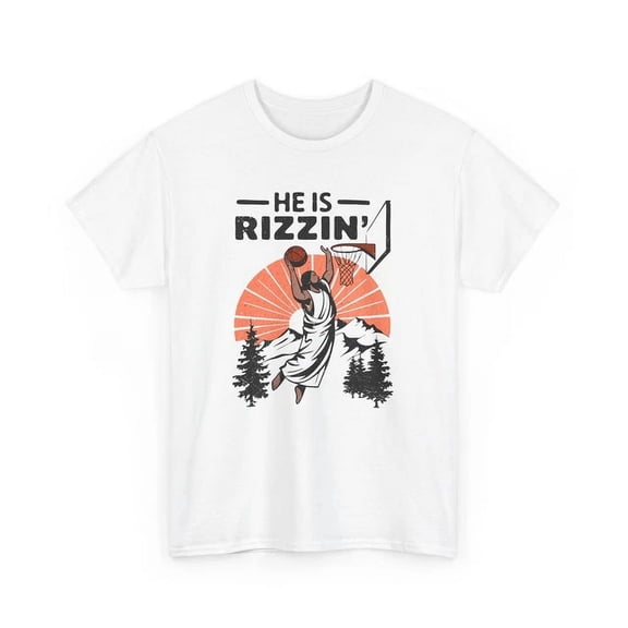 DOPASHIRT He Is Rizzin T-Shirt, Basketball Street Style T-Shirt, Hoops Court Graphic Tee Unisex S-5XL Hot Trending Shirt, Vintage Birthday Gift