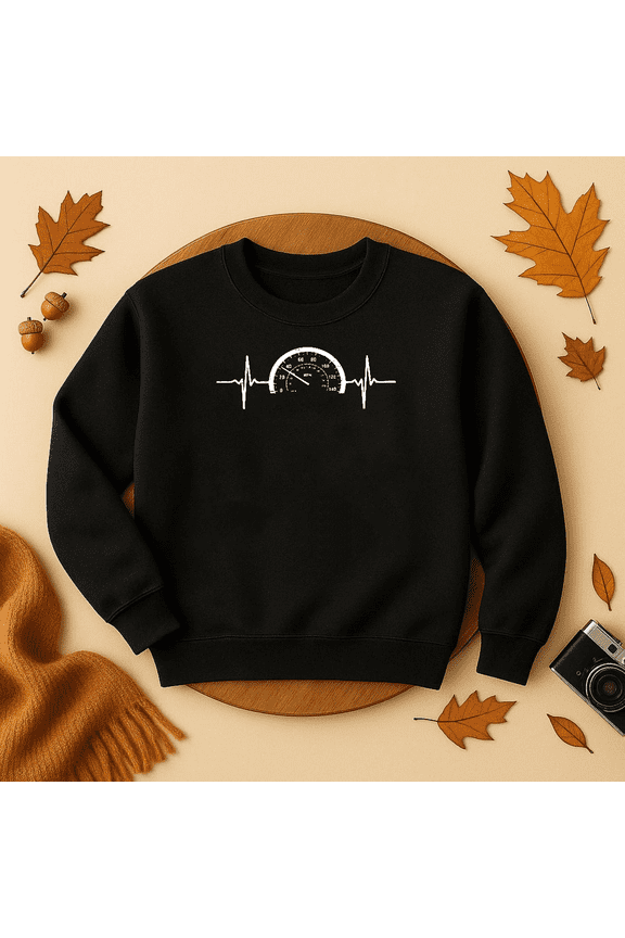 Heartbeat Speedometer Car Guy Auto Garage Racing Men Dad Gift Sweatshirt Trendy Sweatshirt, Birthday Gift