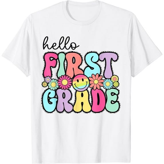 DOPASHIRT Hello First Grade 1St Day Back To School Teachers Girls T-Shirt Unisex S-5XL Hot Trending Shirt, Vintage Birthday Gift