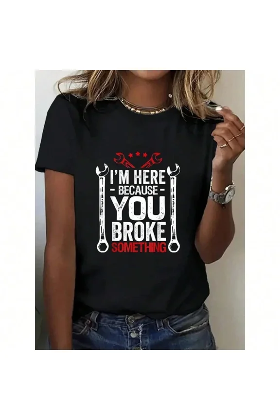 DOPASHIRT I Am Here Printed Pattern T-Shirt, T-Shirt, Breathable Sports Top Unisex S-5XL Hot Trending Shirt, Vintage Birthday Gift