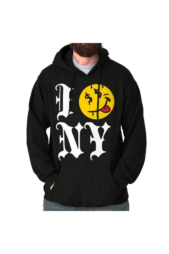 I Love New York Money Eyes Tongue Out Face Hoodie Outdoor Hoodie, Trendy Hoodie, Birthday Gift