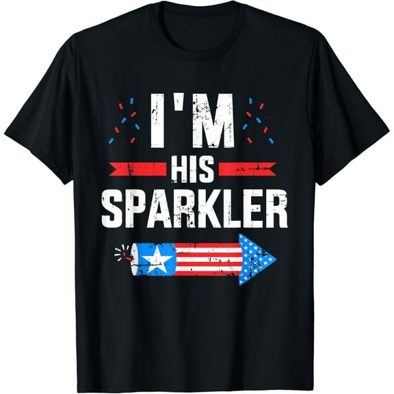DOPASHIRT I'M His Sparkler Matching Partner For 4Th Of July Couple T-Shirt Unisex S-5XL Hot Trending Shirt, Vintage Birthday Gift