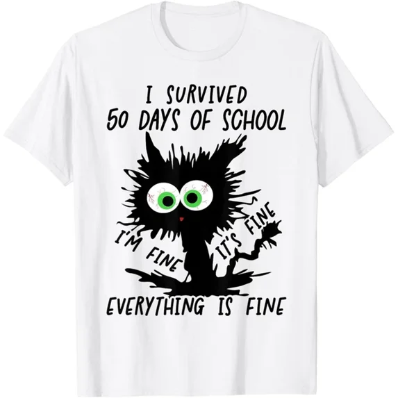DOPASHIRT I Survived 50 Days Of School T-Shirt Unisex S-5XL Hot Trending Shirt, Vintage Birthday Gift