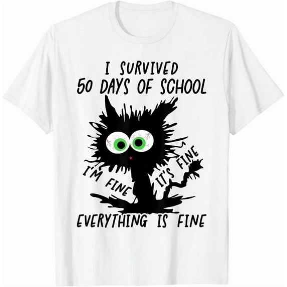 DOPASHIRT I Survived 50 Days Of School T-Shirt Unisex S-5XL Hot Trending Shirt, Vintage Birthday Gift