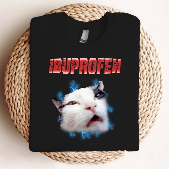 DOPASHIRT Ibuprofen Cat Shirt, Funny Electro Shock Cat Tee, Viral Pain Face Shirt, Tired Cat T-Shirt Unisex S-5XL Hot Trending Shirt, Vintage Birthday Gift