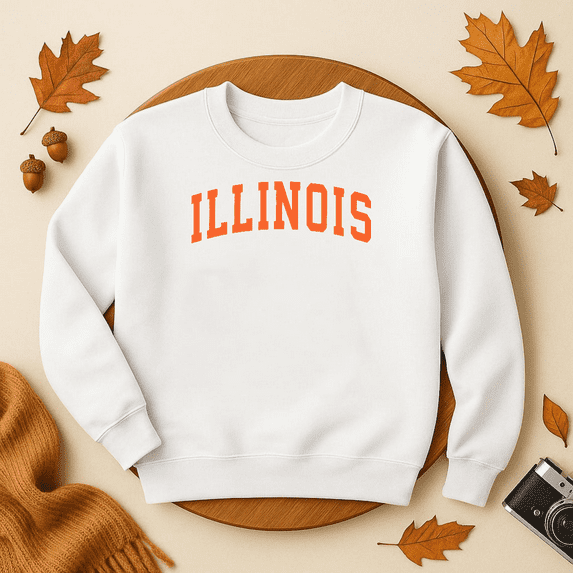 DOPASHIRT Illinois Il Vintage Athletic Sports Design Orange Style Sweatshirt Trendy Sweatshirt, Birthday Gift