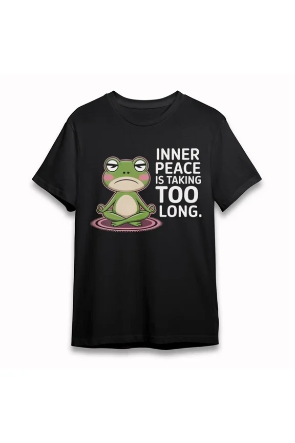 Inner Peace Frog Zen Graphic Tee Unisex S-5XL Hot Trending Shirt, Vintage Birthday Gift