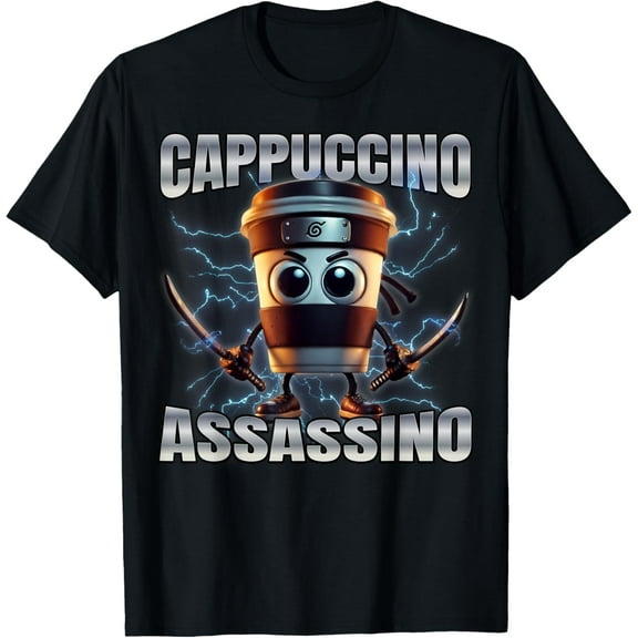 DOPASHIRT Italian Brainrot Cappuccino Assassino T-Shirt Unisex S-5XL Hot Trending Shirt, Vintage Birthday Gift