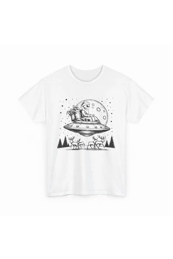 Jolly Man Alien Claus T-Shirt, Alien Fantasy Shirt, Ufo Graphic Tee, Space World Unisex S-5XL Hot Trending Shirt, Vintage Birthday Gift