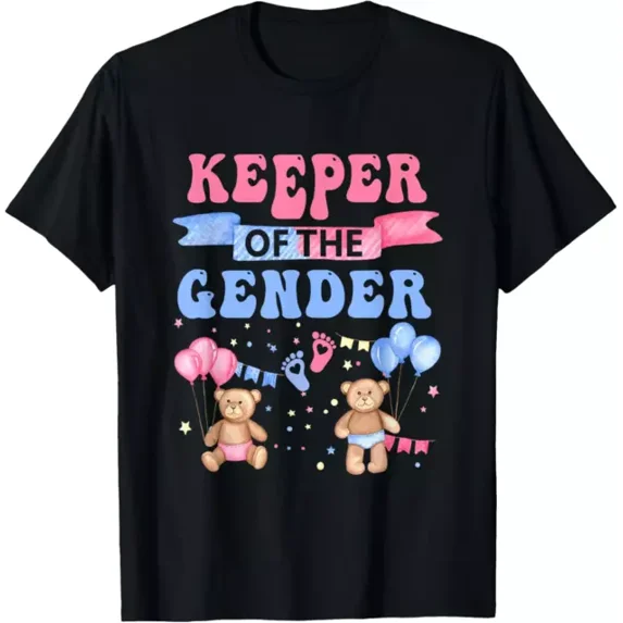 DOPASHIRT Keeper Of The Gender Reveal Baby Bear Balloons Pink Or Blue T-Shirt Unisex S-5XL Hot Trending Shirt, Vintage Birthday Gift