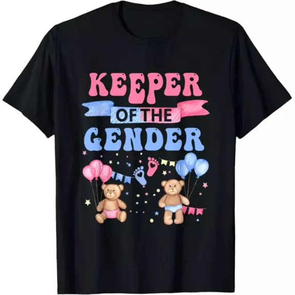 DOPASHIRT Keeper Of The Gender Reveal Baby Bear Balloons Pink Or Blue T-Shirt Unisex S-5XL Hot Trending Shirt, Vintage Birthday Gift