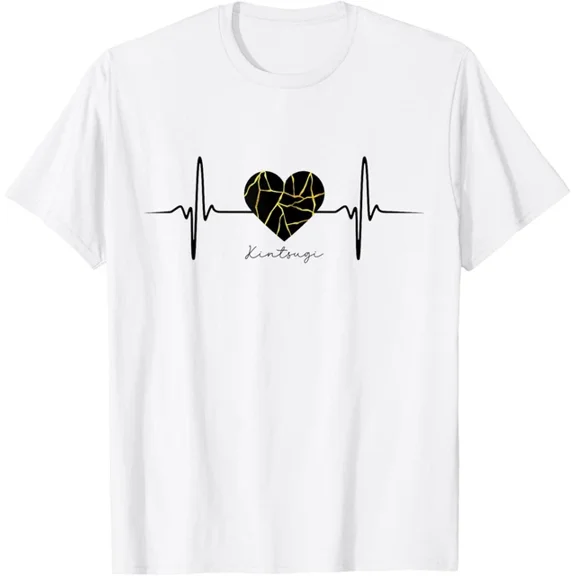 DOPASHIRT Kintsugi Heartbeat Japanese Pottery Repair Art Lover T-Shirt Unisex S-5XL Hot Trending Shirt, Vintage Birthday Gift