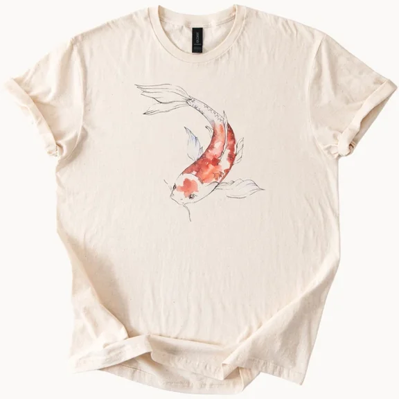 DOPASHIRT Koi Fish Watercolor Art T Shirt Japanese Inspired Graphic Tee Shirt Gift Unisex S-5XL Hot Trending Shirt, Vintage Birthday Gift